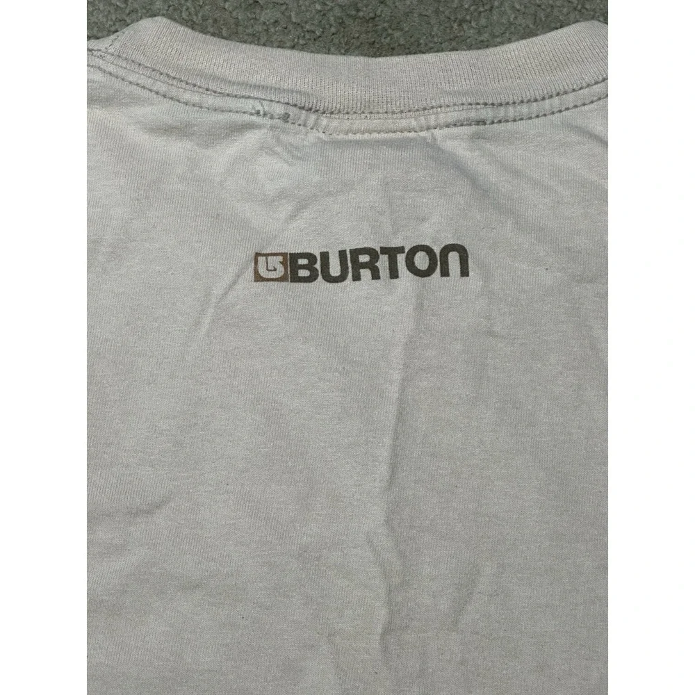 Vintage Burton Logo T Shirt Men's Size Medium Brown‎ Cream Y2K 90s Skater Surf